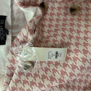 Pink and White Houndstooth Coat